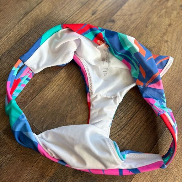 Raisins Blue Teal Pink Abstract Bikini Bottom Women's M great preworn condition - Picture 6 of 6